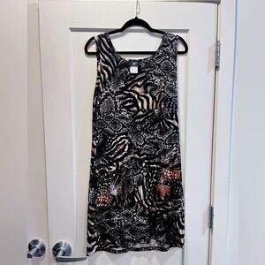 LIBRA Snakeskin Patterned Stretch Jersey Dress
